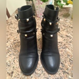 Valentini Garavani Rockstud Buckle Wrap Ankle Boots